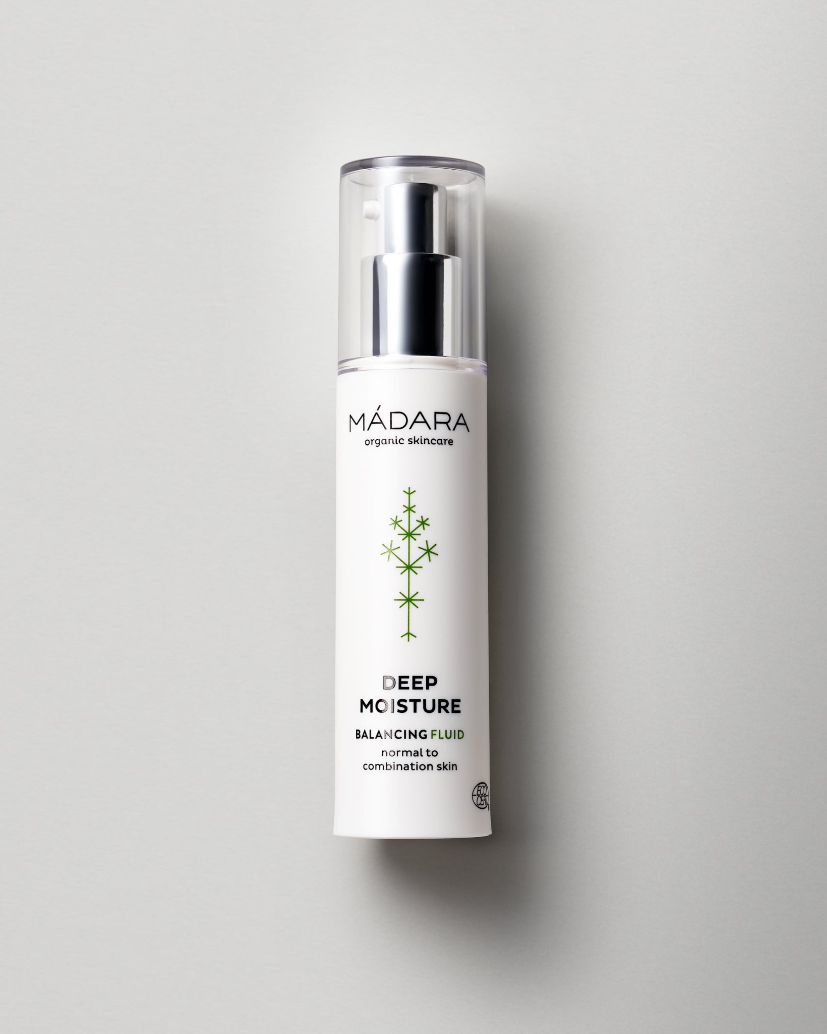 MÁDARA Organic Skincare deep moisture balancing fluid A2211 product photo on plain background.