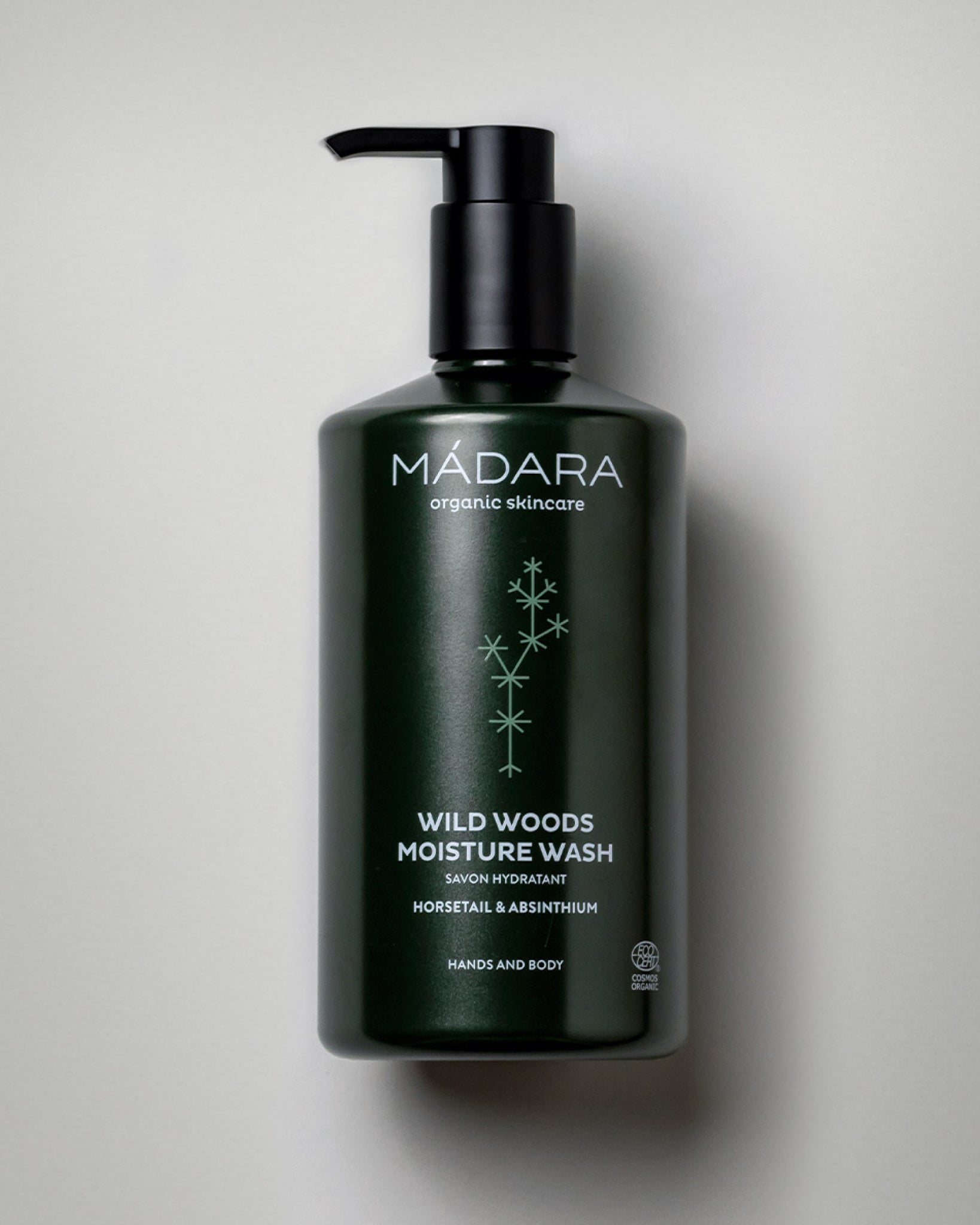 MÁDARA Organic Skincare wild woods body wash A1081 product photo on plain background.