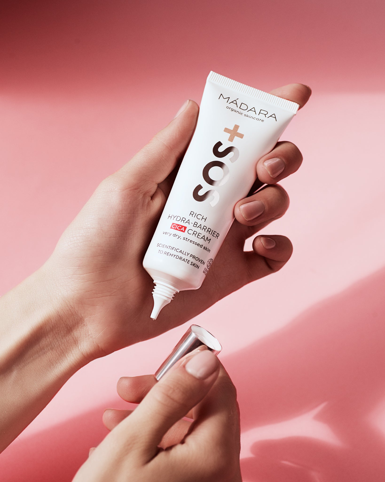 MÁDARA Organic Skincare natural cream for very dry skin madara A3012 face cream product photo on plain background.