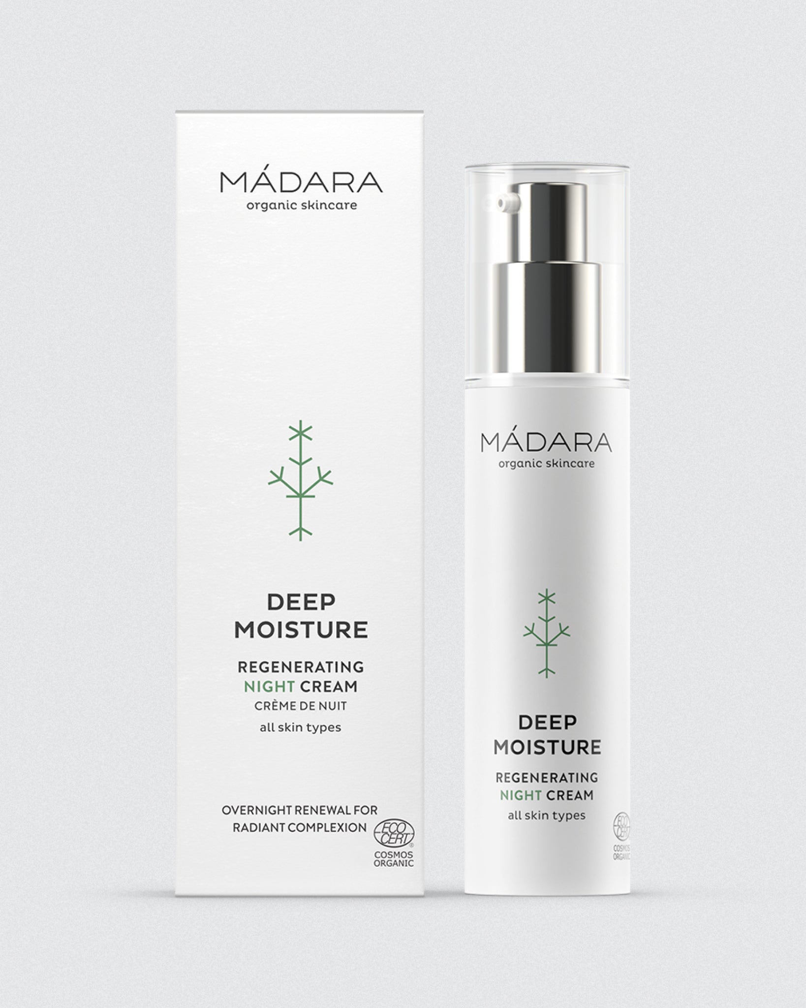 MÁDARA Organic Skincare regenerating night cream 50ml A2241 face cream product photo on plain background.