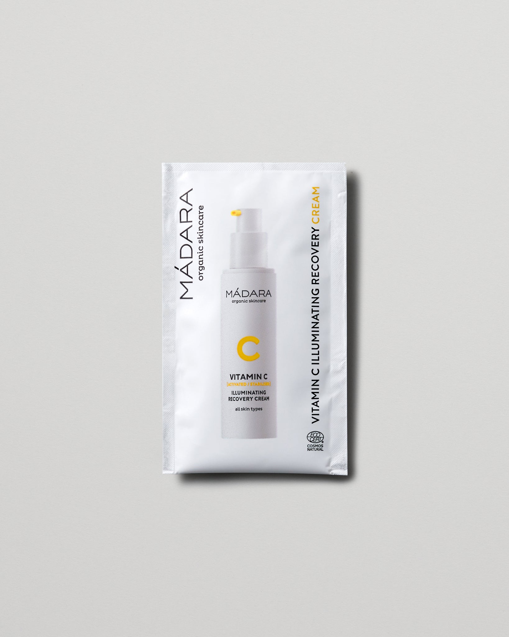 MÁDARA Organic Skincare vitamin c illuminating recovery cream 2ml SC3302 2 face cream product photo on plain background.