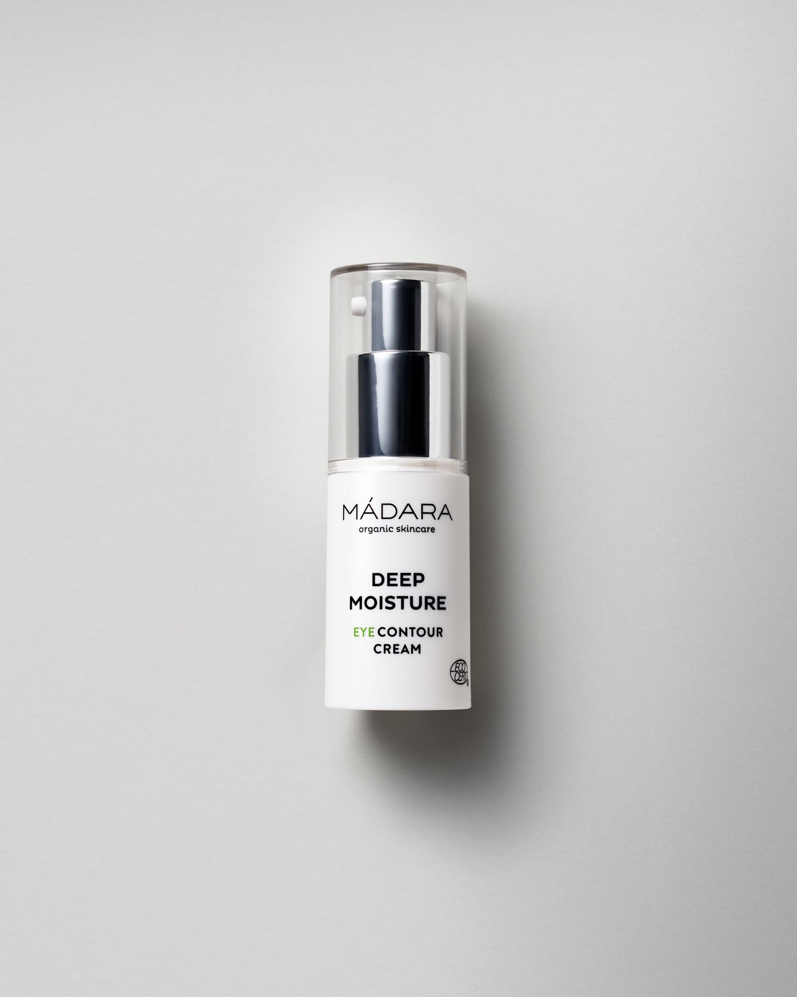 MÁDARA Organic Skincare deep moisture eye contour cream A2271 face cream product photo on plain background.