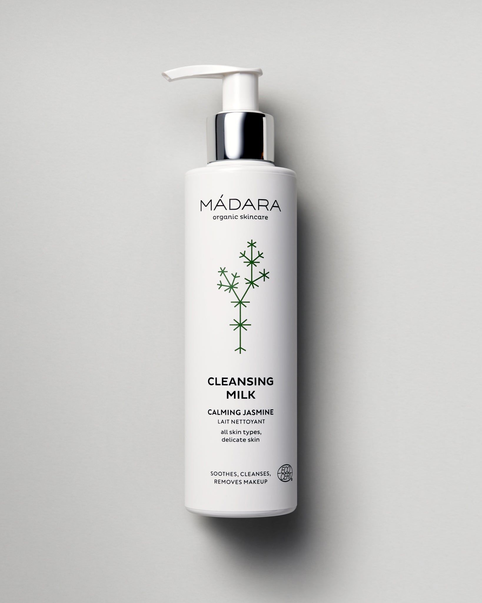 MÁDARA Organic Skincare organic cleansing milk A2002 product photo on plain background.