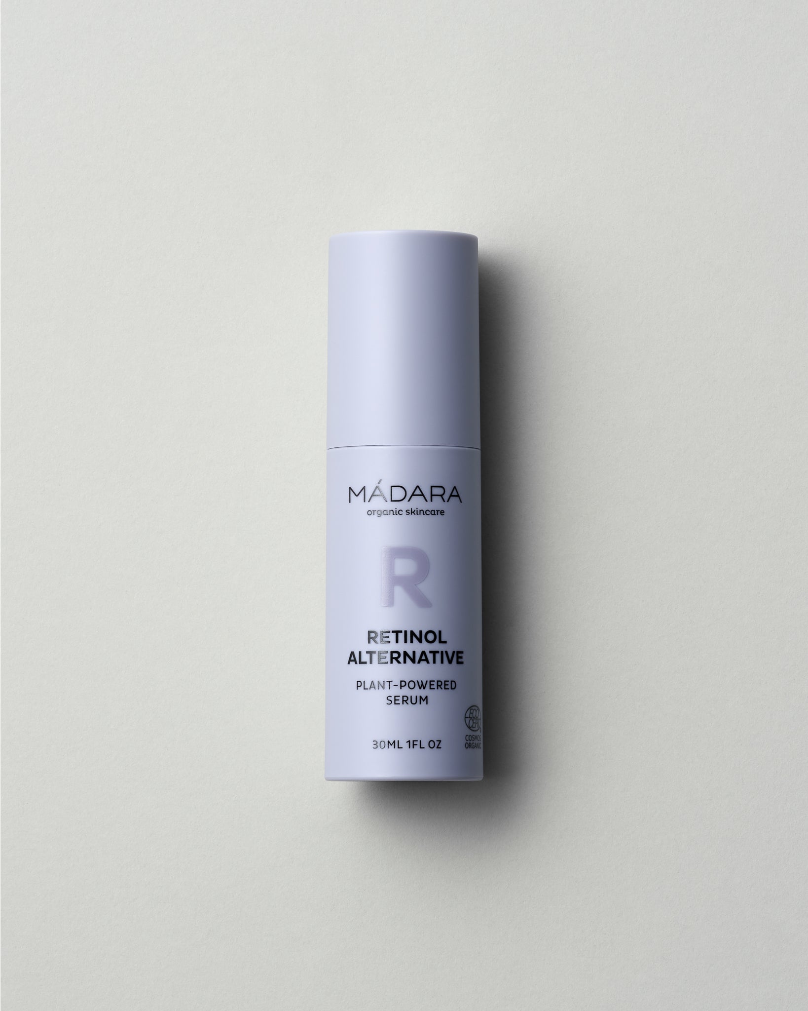 MÁDARA Organic Skincare retinol alternative plant powered serum A3185 serum product photo on plain background.