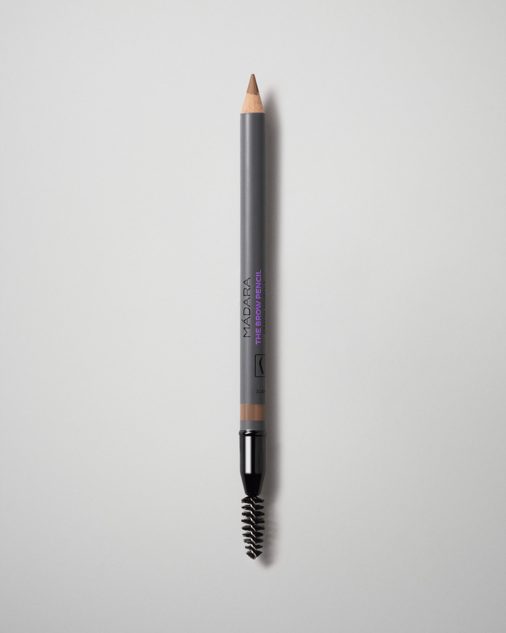 MÁDARA Organic Skincare the brow pencil light brown A6893 product photo on plain background.