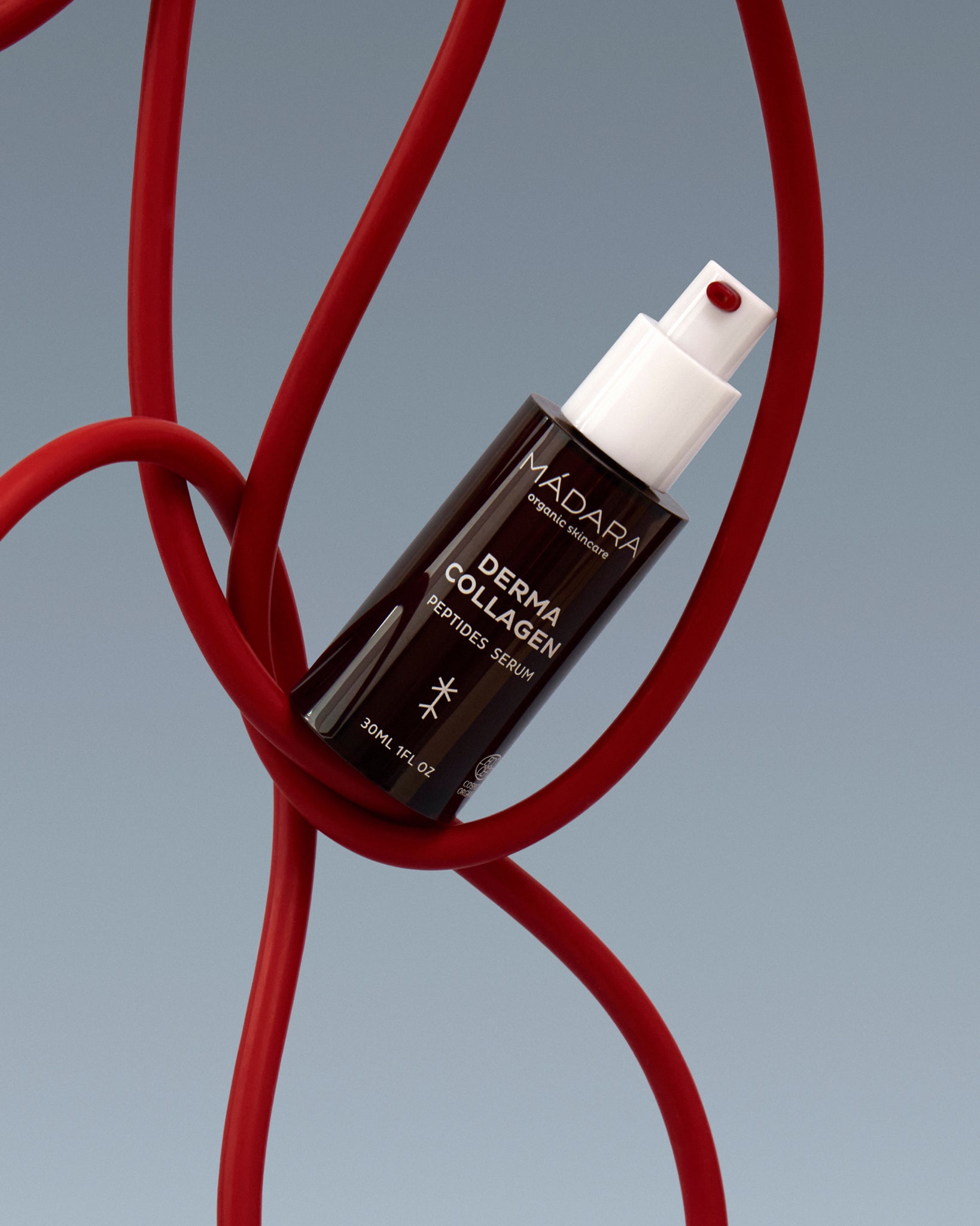 MÁDARA Organic Skincare collagen synthesis boost serum A3061 serum product photo on plain background.