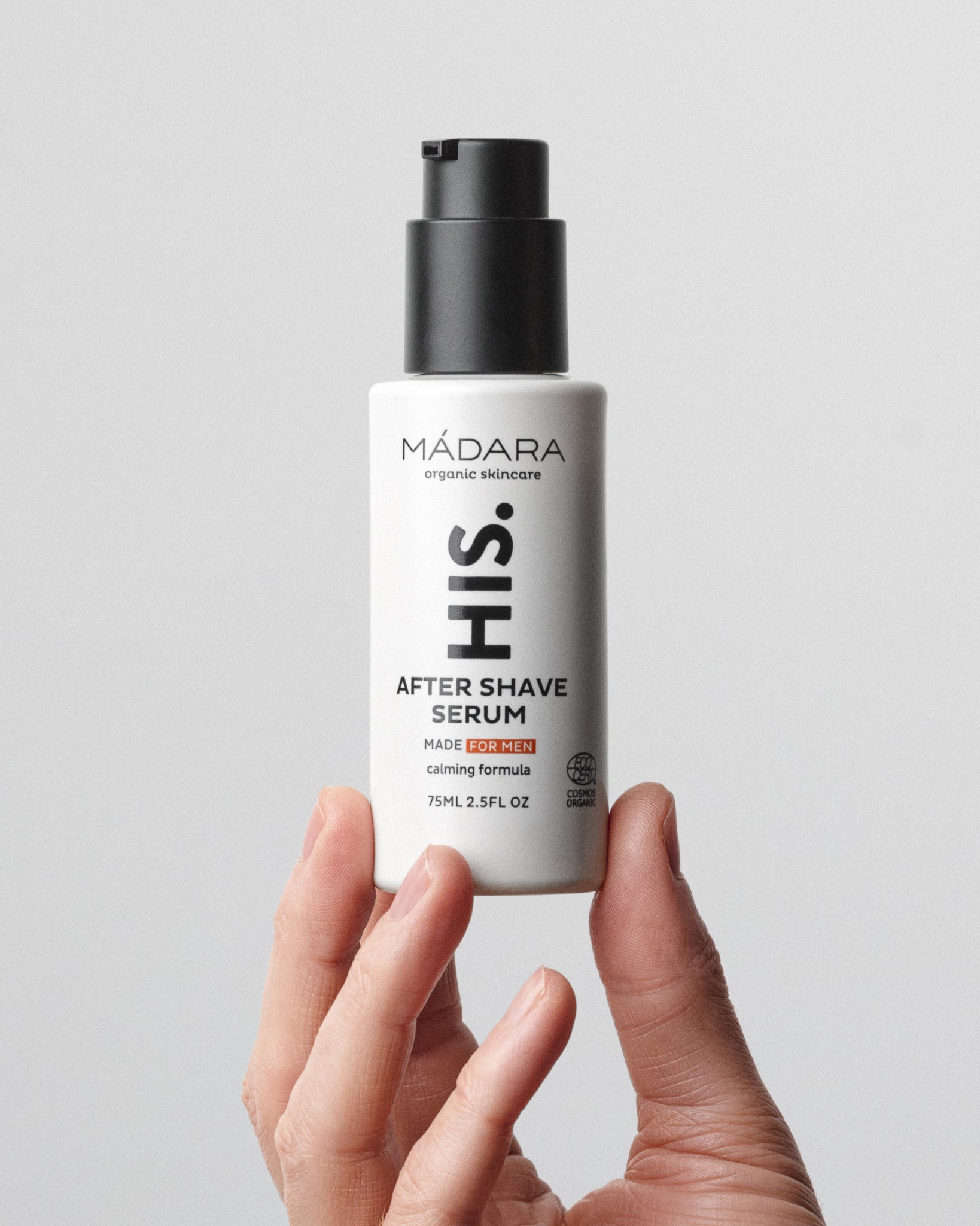 MÁDARA Organic Skincare his organic certified aftershave A5002 product photo on plain background.