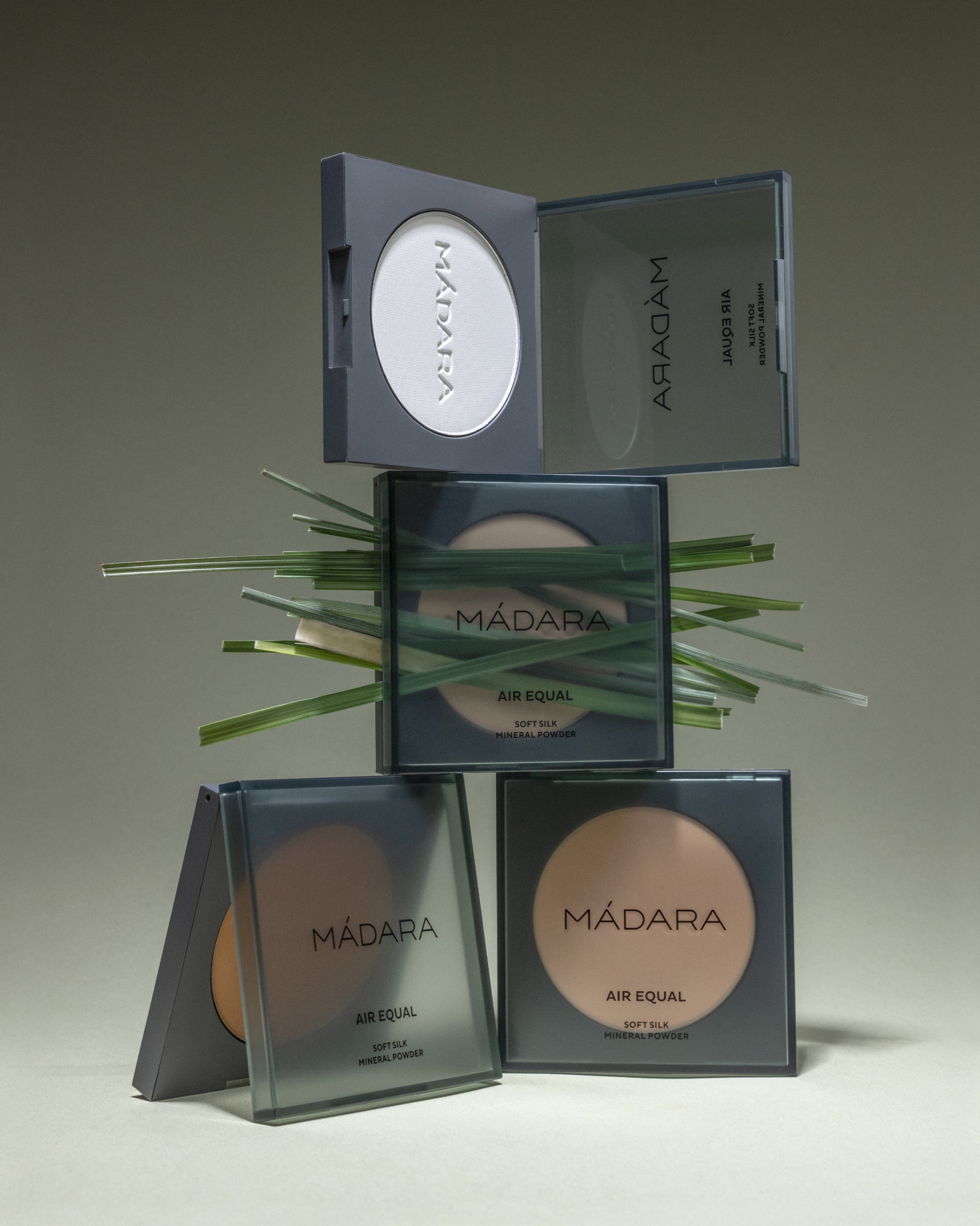 MÁDARA Organic Skincare air equal powder shades A6802 product photo on plain background.