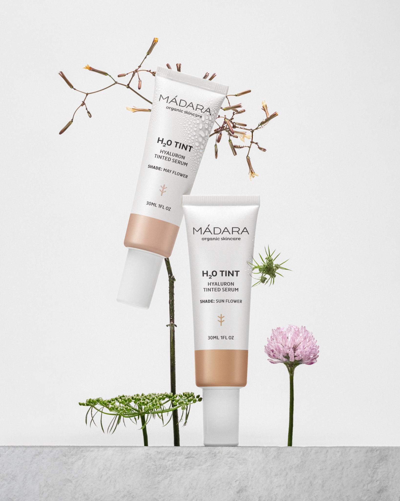 MÁDARA Organic Skincare may flower sun flower A3515 product photo on plain background.