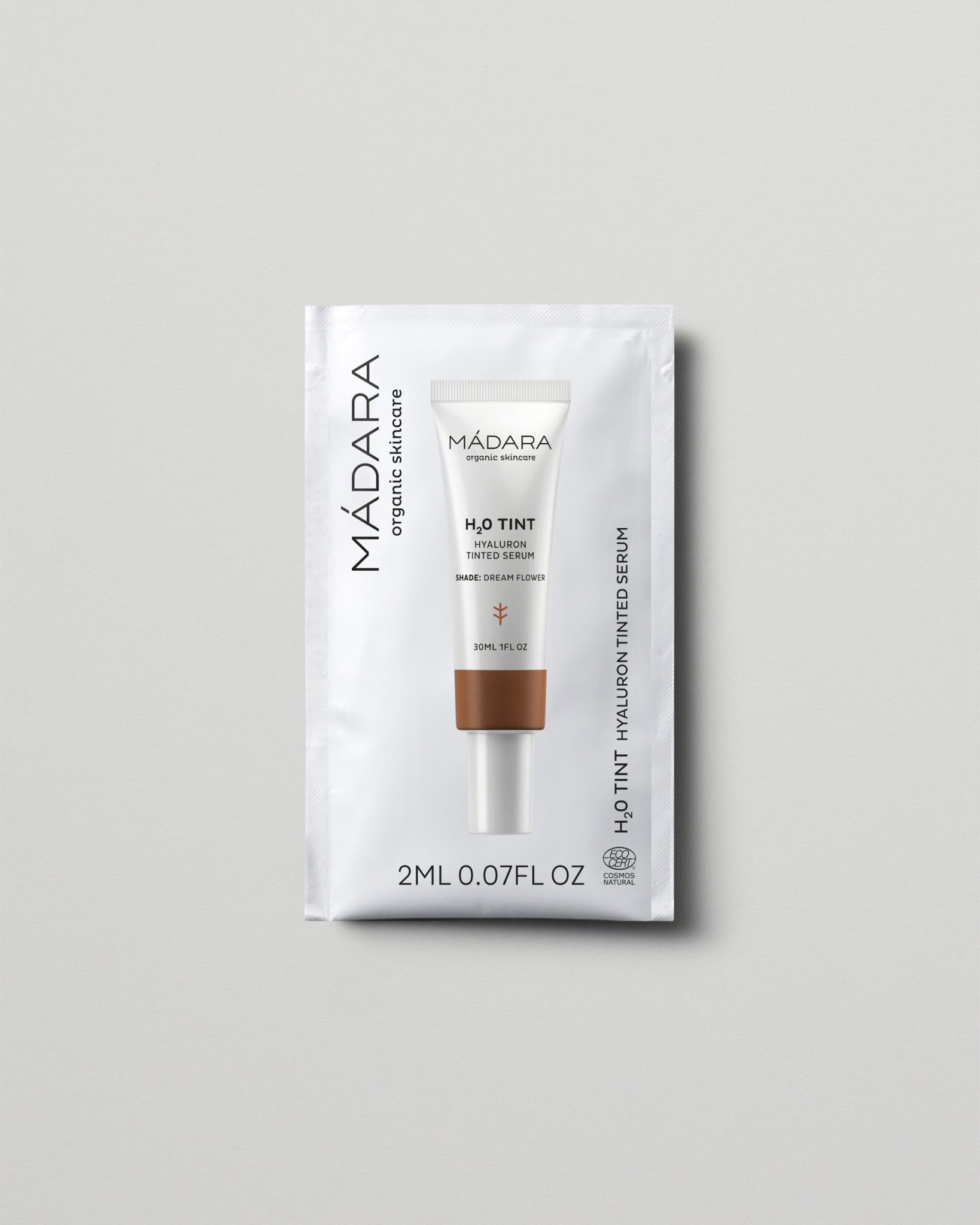 MÁDARA Organic Skincare hyaluron tinted serum dream flower 2ml SC3515 2 serum product photo on plain background.