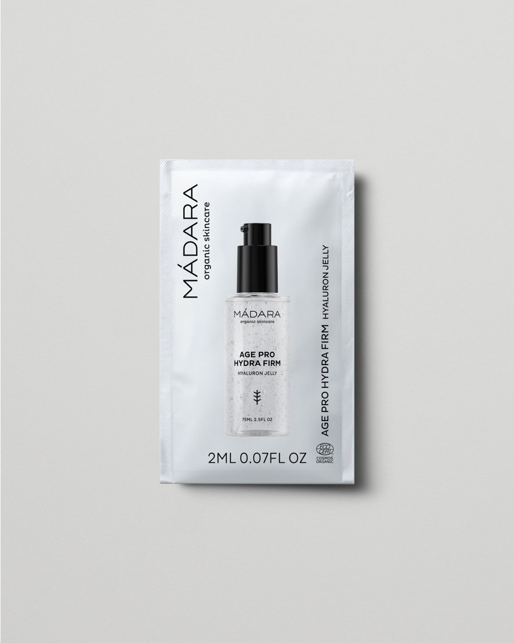 MÁDARA Organic Skincare hydra firm hyaluron jelly 2ml sample SC3342 2 gel moisturizer product photo on plain background.