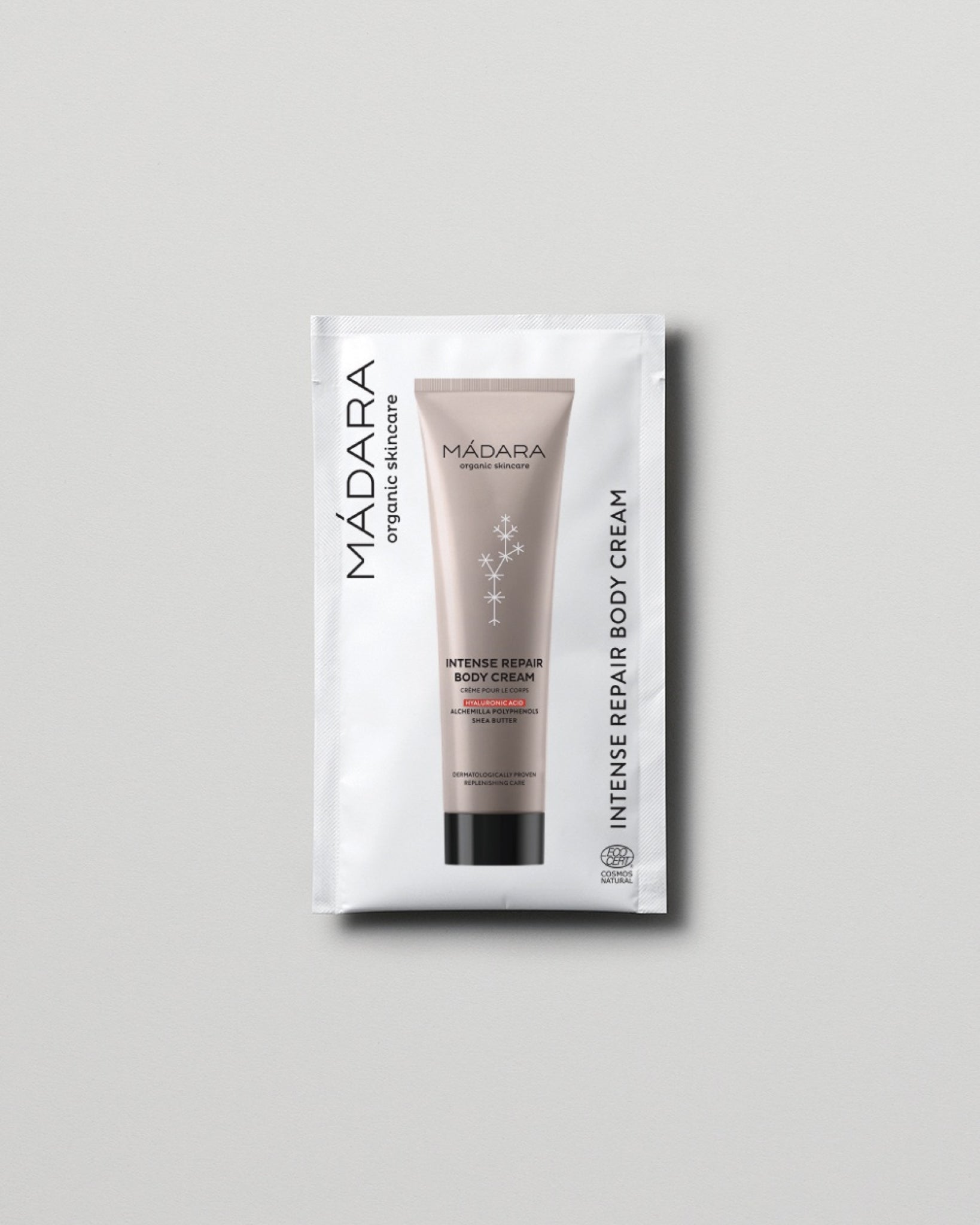 MÁDARA Organic Skincare intense repair body cream 5ml SC1115 5 face cream product photo on plain background.